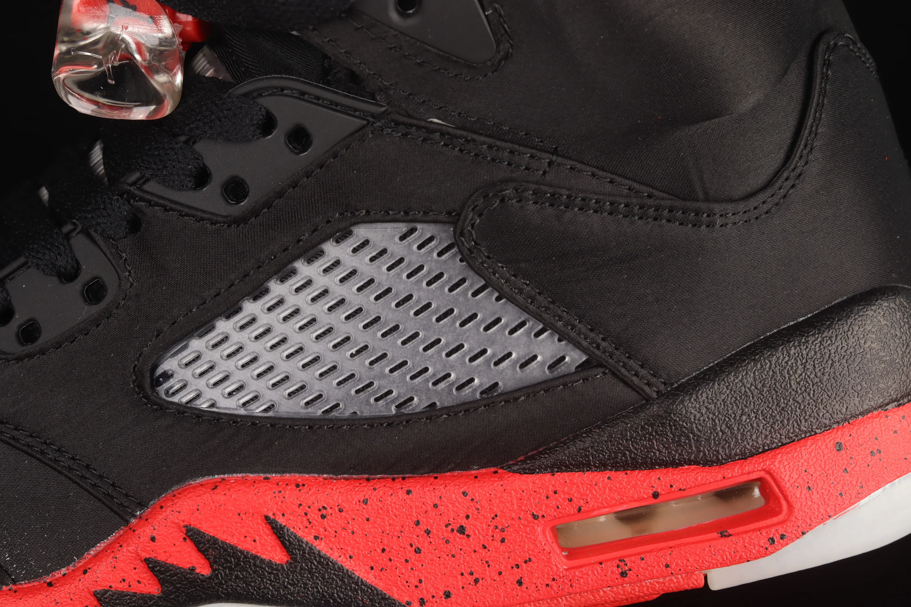 All categories Air Jordan Jordan series basketball shoes Air Jordan 5 Air Jordan 5 Satin Bred AJ5 Joe 5 black and red silk 3M reflective basketball shoes 136027-006